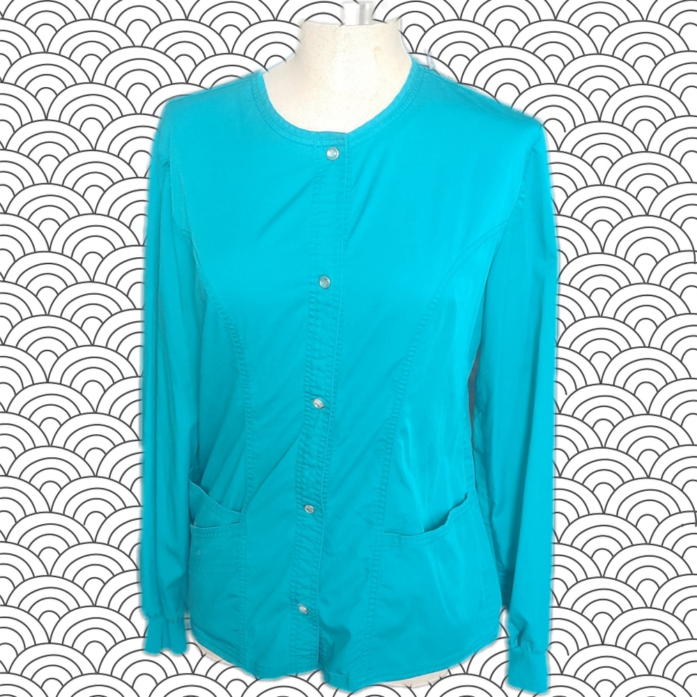 Cherokee Scrub Jacket Teal Sz Small